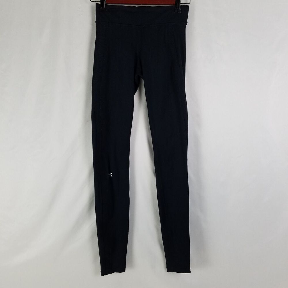 Under Armour Activewear Pants Womens 24 x 28.5 Black Low Rise Workout Stretch